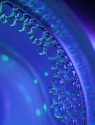 UV light on water to demonstrate residential and light commercial UV water disinfection.